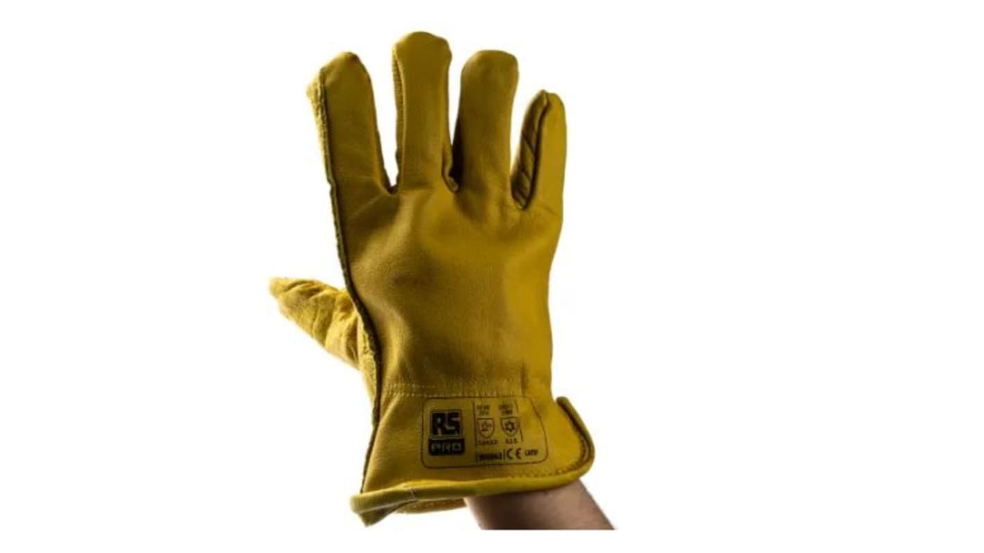 Guantes de trabajo de Piel Amarillo RS PRO, talla 10, Térmico