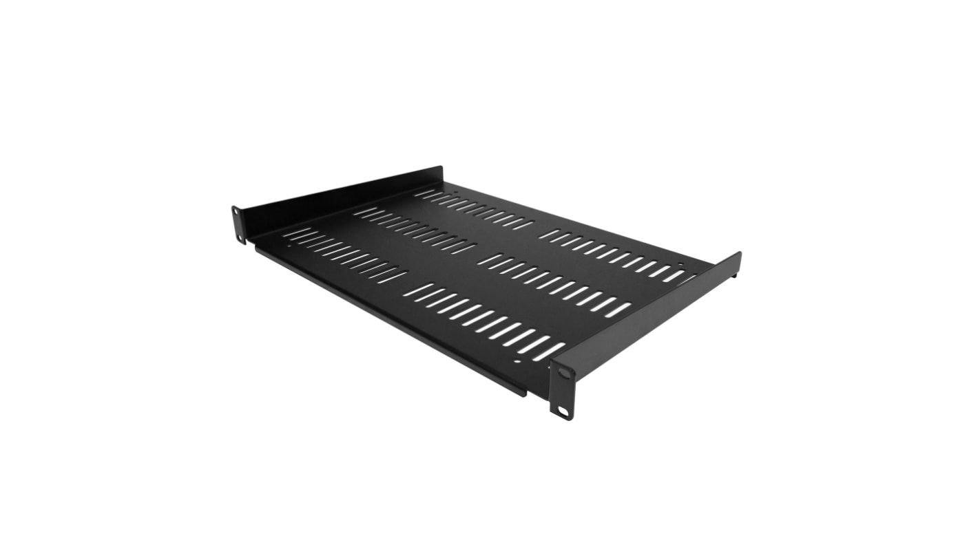 Estantería 1U StarTech.com, ventilado de Acero Negro, 483mm (extraíble: 304.8mm) x 483mm, carga máx. 25kg