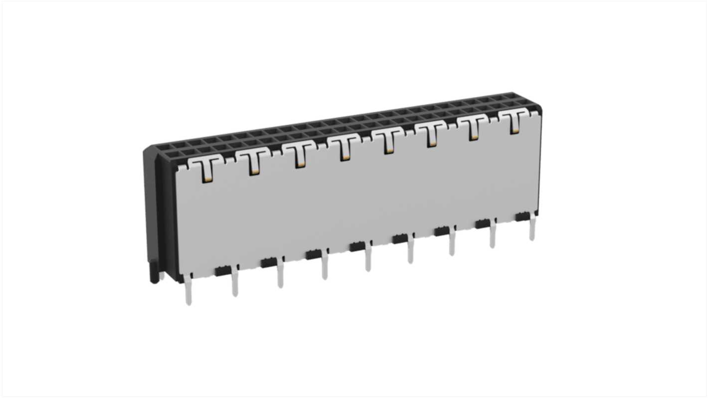 ERNI Surface Mount, Through Hole PCB Connector, 50-Contact, 2-Row, 1mm Pitch