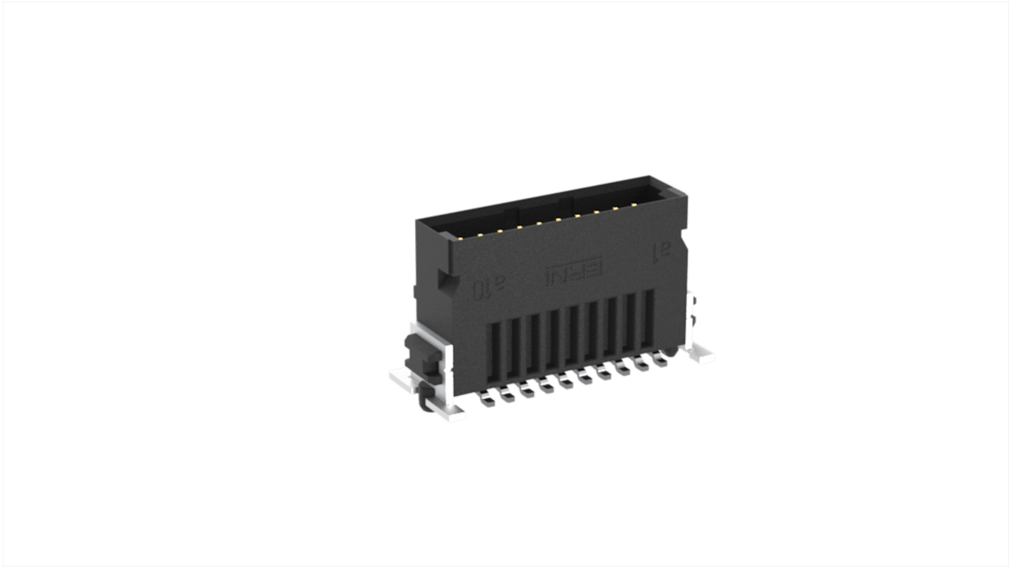 ERNI SMC Series Surface Mount PCB Header, 20 Contact(s), 1.27mm Pitch, 2 Row(s)