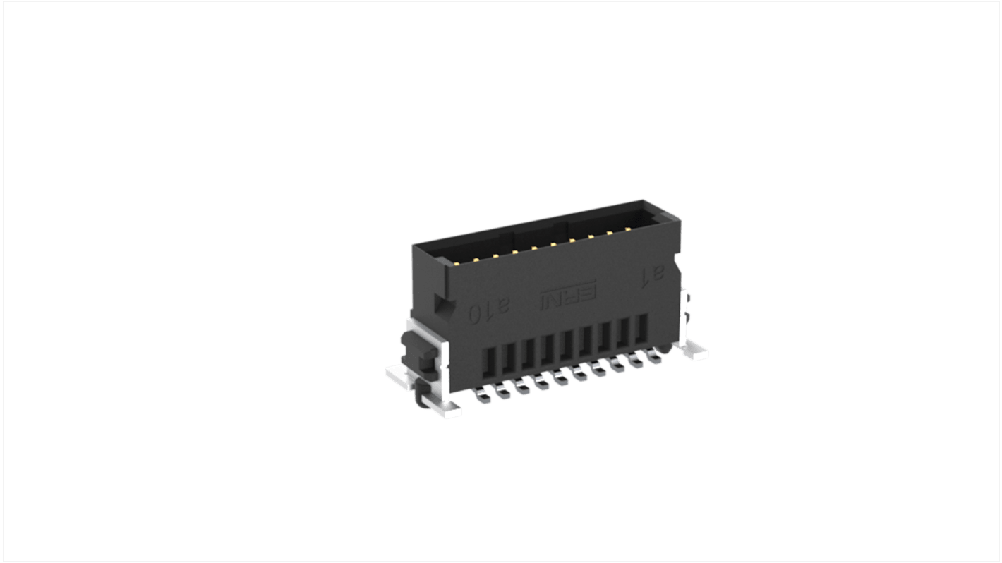 ERNI SMC Series Surface Mount PCB Header, 20 Contact(s), 1.27mm Pitch, 2 Row(s)