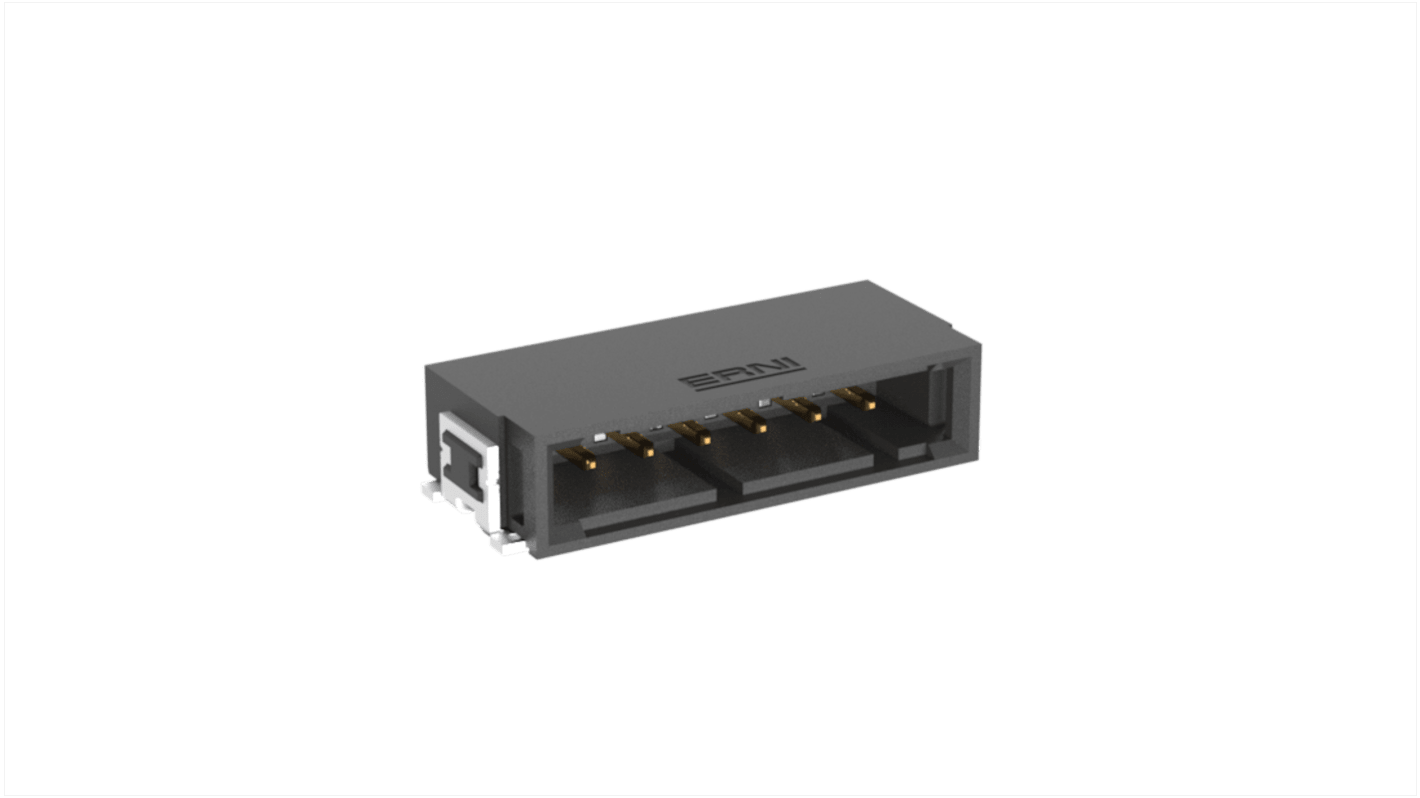 ERNI MaxiBridge Series Right Angle Surface Mount PCB Header, 6 Contact(s), 2.54mm Pitch, 1 Row(s)