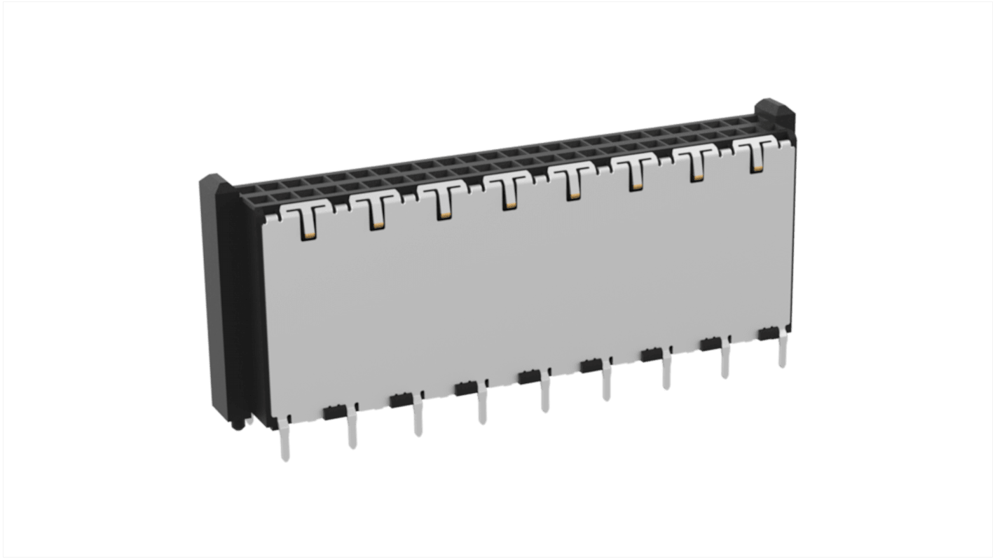 ERNI Surface Mount, Through Hole PCB Socket, 50-Contact, 2-Row, 1mm Pitch