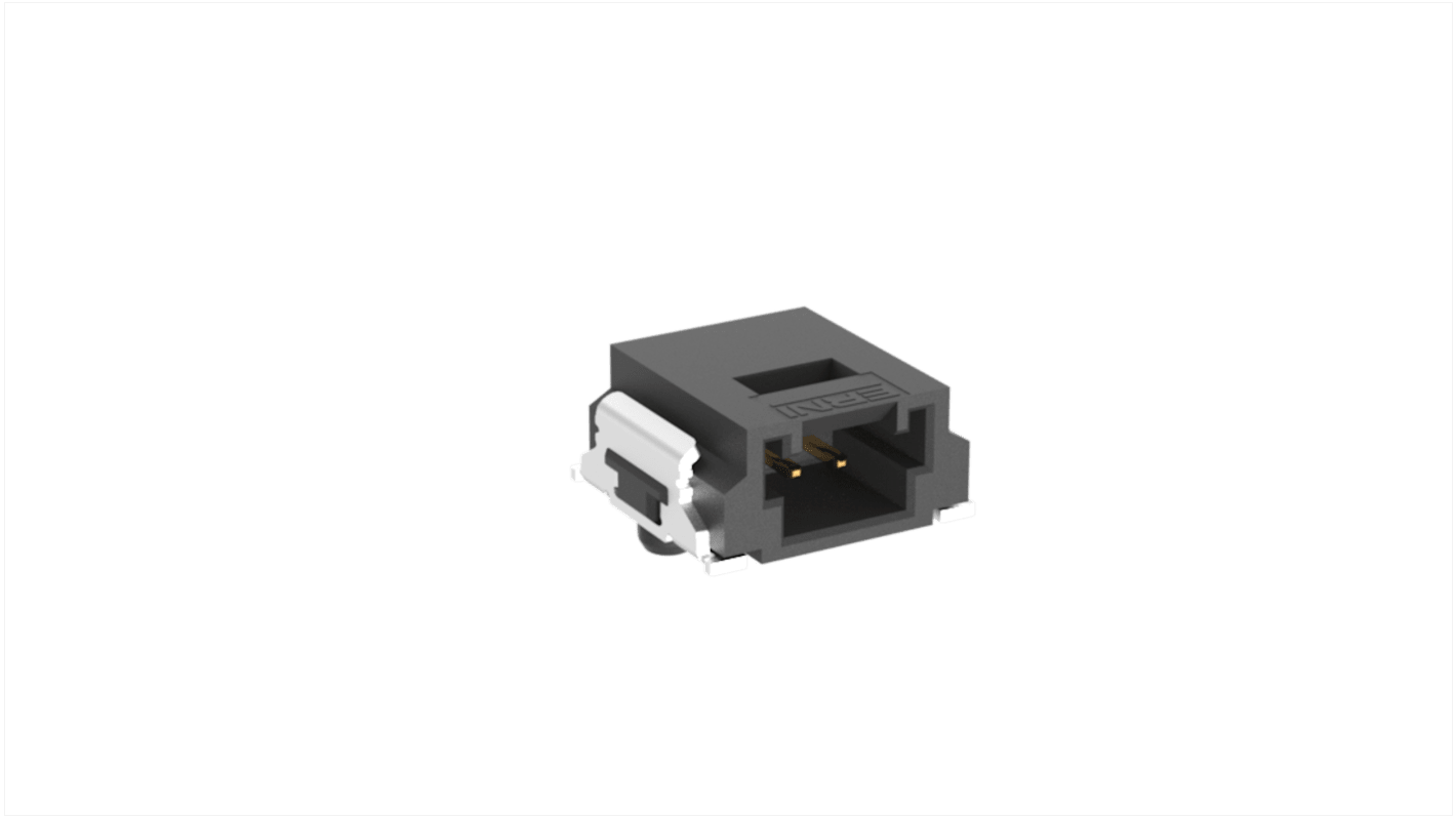 ERNI MiniBridge Series Right Angle Surface Mount PCB Header, 2 Contact(s), 1.27mm Pitch, 1 Row(s)