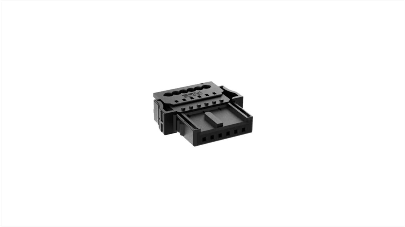 ERNI IDC连接器, 母座, 6p, 1.27mm间距, 电缆, IDC安装
