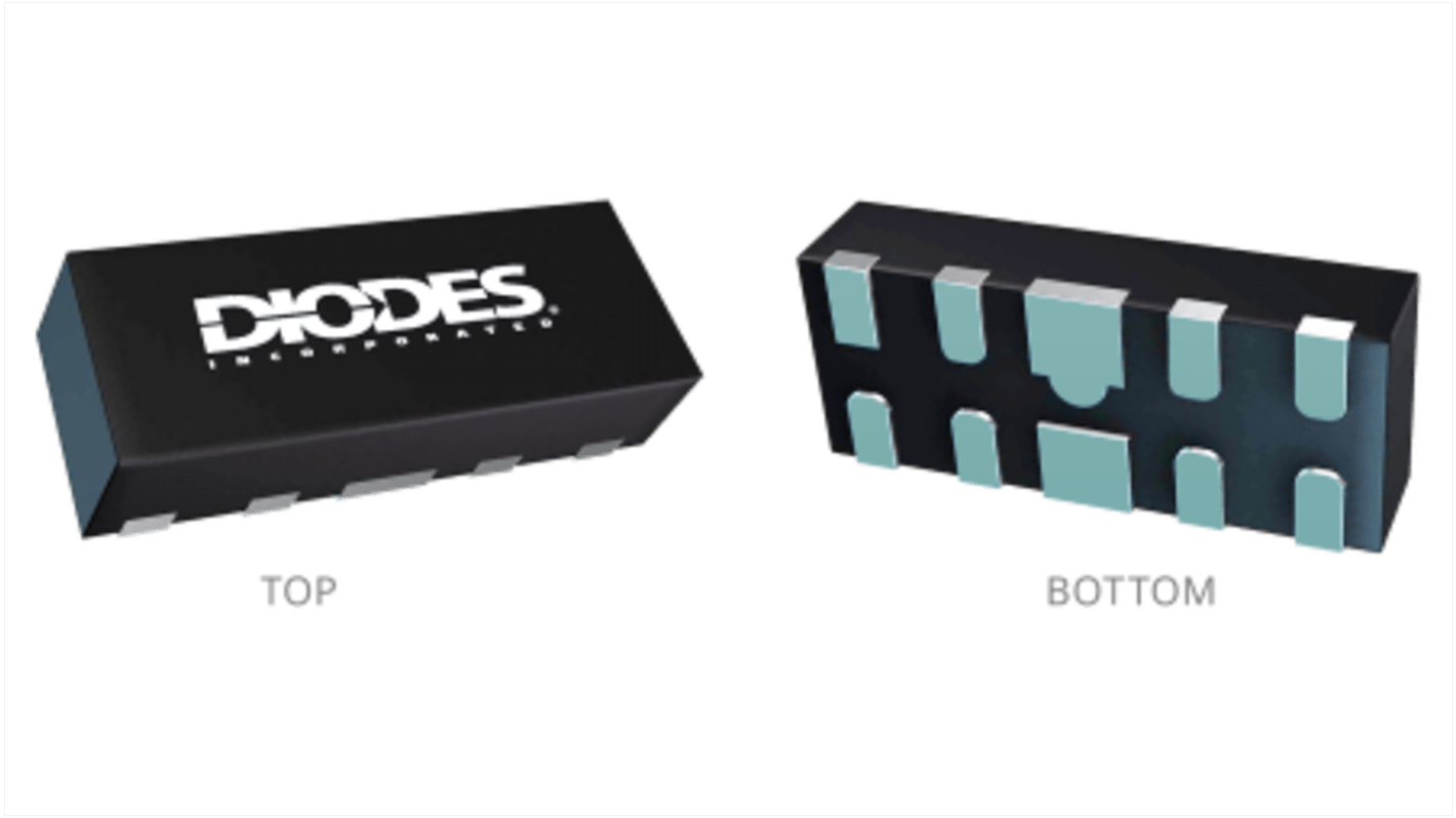 Array de diodo TVS, D3V3XA4B10LP-7, U-DFN2510-10, 10-Pines