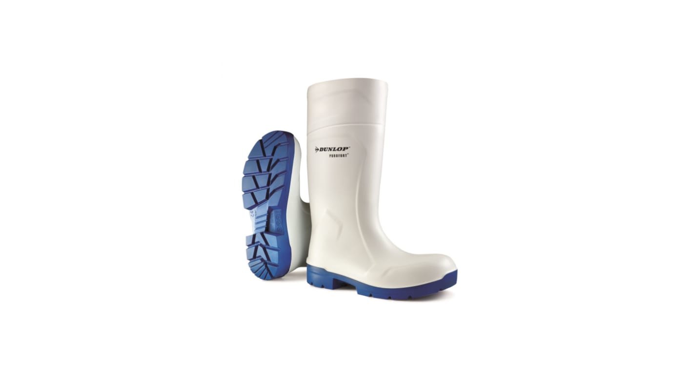 Stivali antinfortunistici tipo Wellington S4 Dunlop da  Unisex tg. 47, col. Colore bianco , resistenti all'acqua, con
