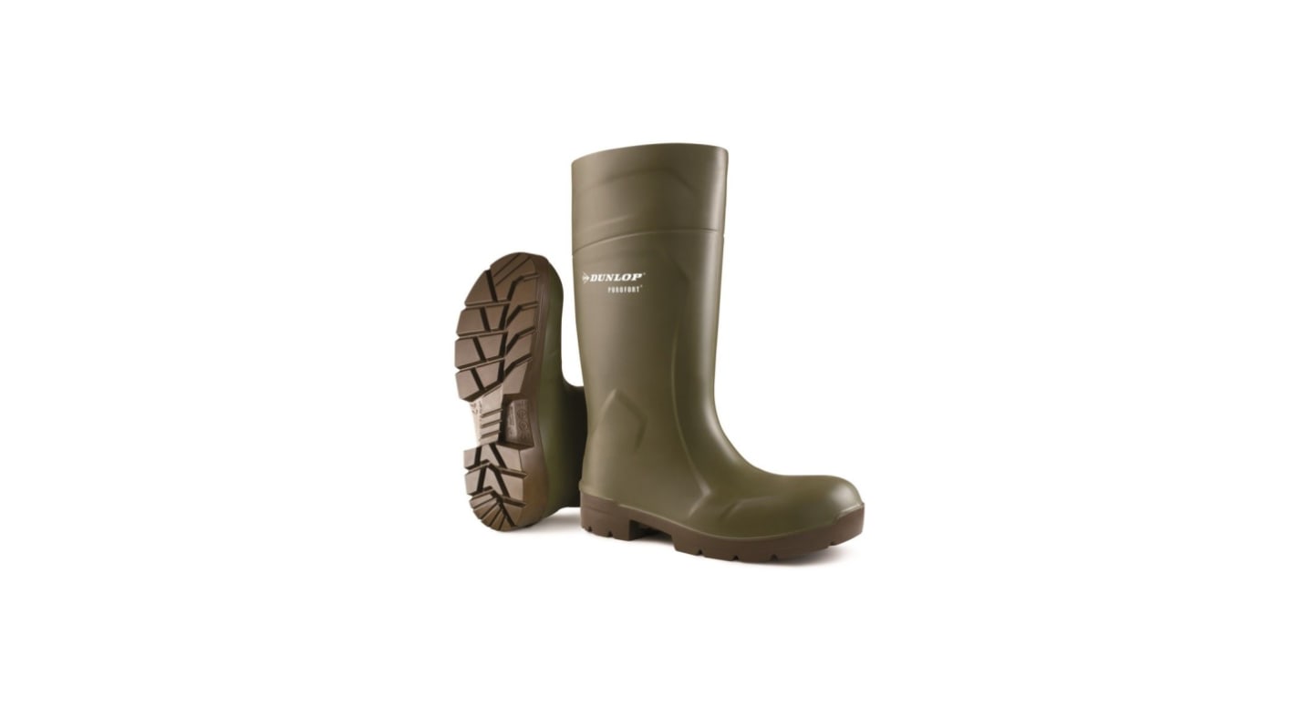 Dunlop Green Steel Toe Capped Unisex Safety Wellingtons, UK 4, EU 37