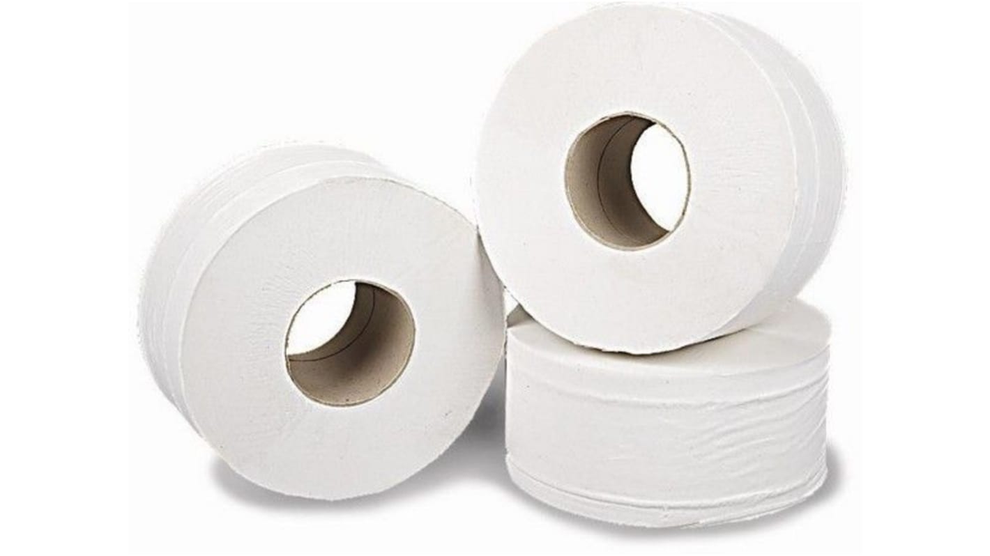 RS PRO 12 rolls of 2174 Sheets Toilet Roll, 2 ply