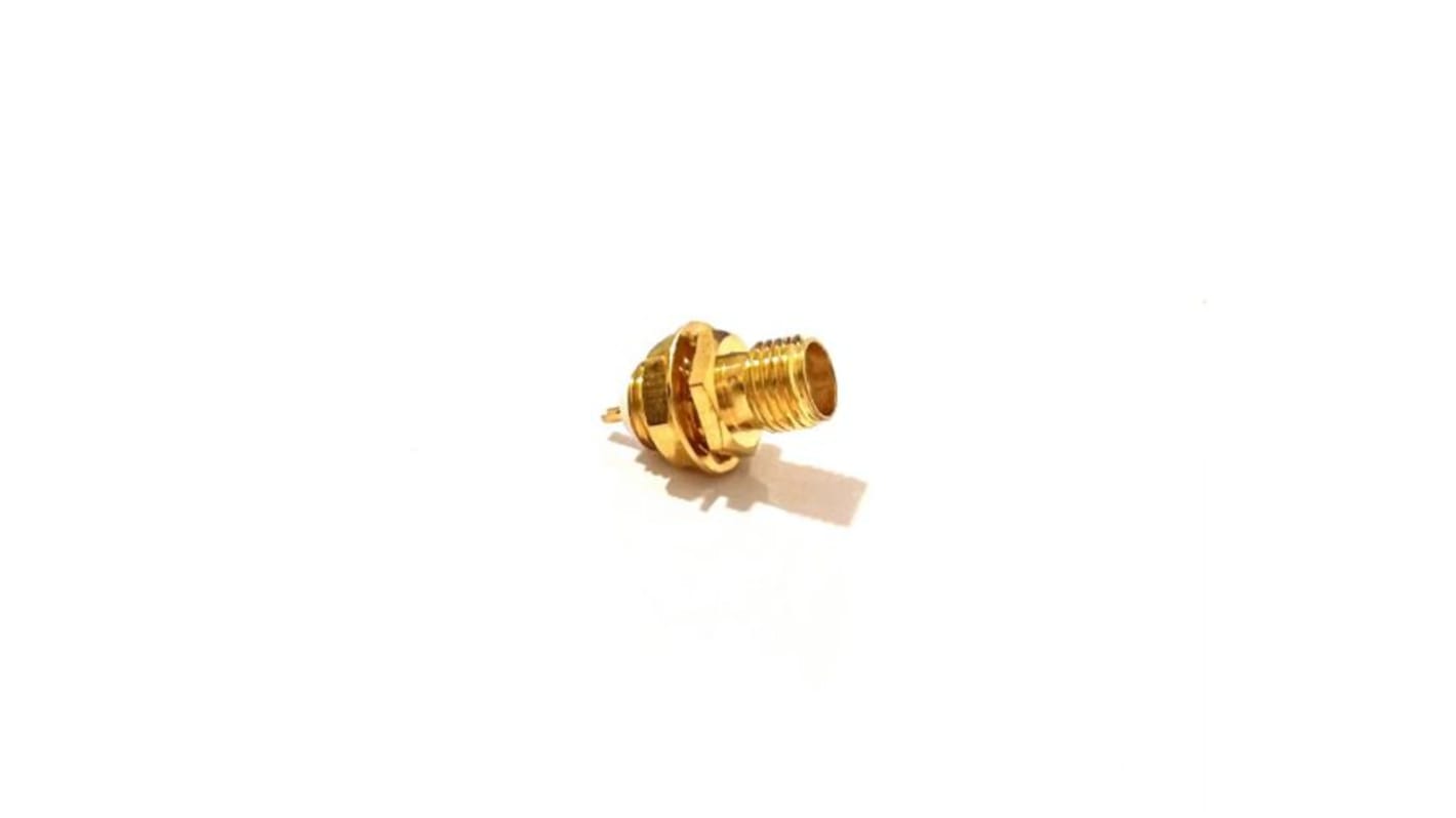 RS PRO, Jack PCB Mount SMA Connector, 50Ω, Solder Termination, Straight Body