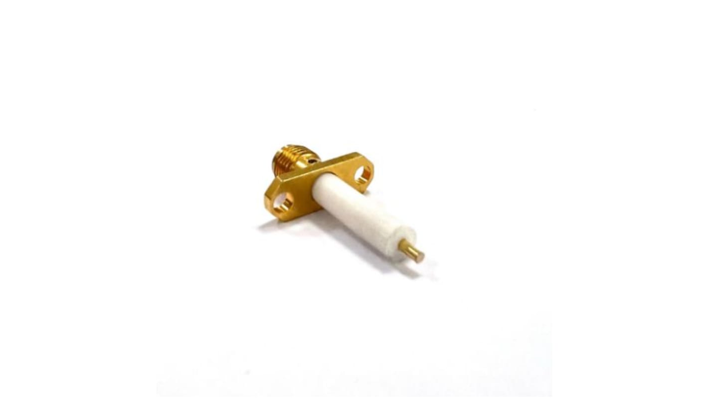 RS PRO, Jack Flange Mount SMA Connector, 50Ω, Solder Termination, Straight Body