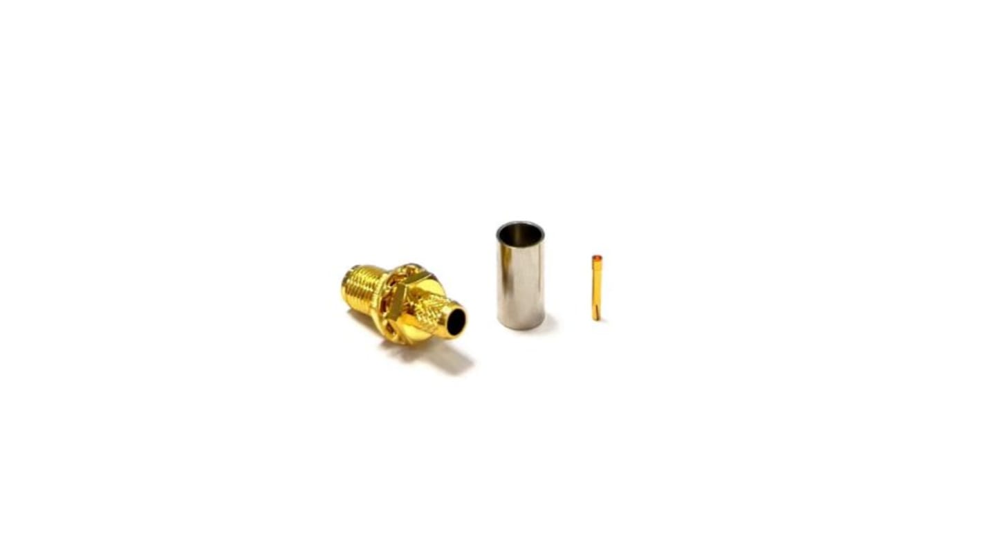 RS PRO, Jack Cable Mount SMA Connector, 50Ω, Crimp Termination, Straight Body