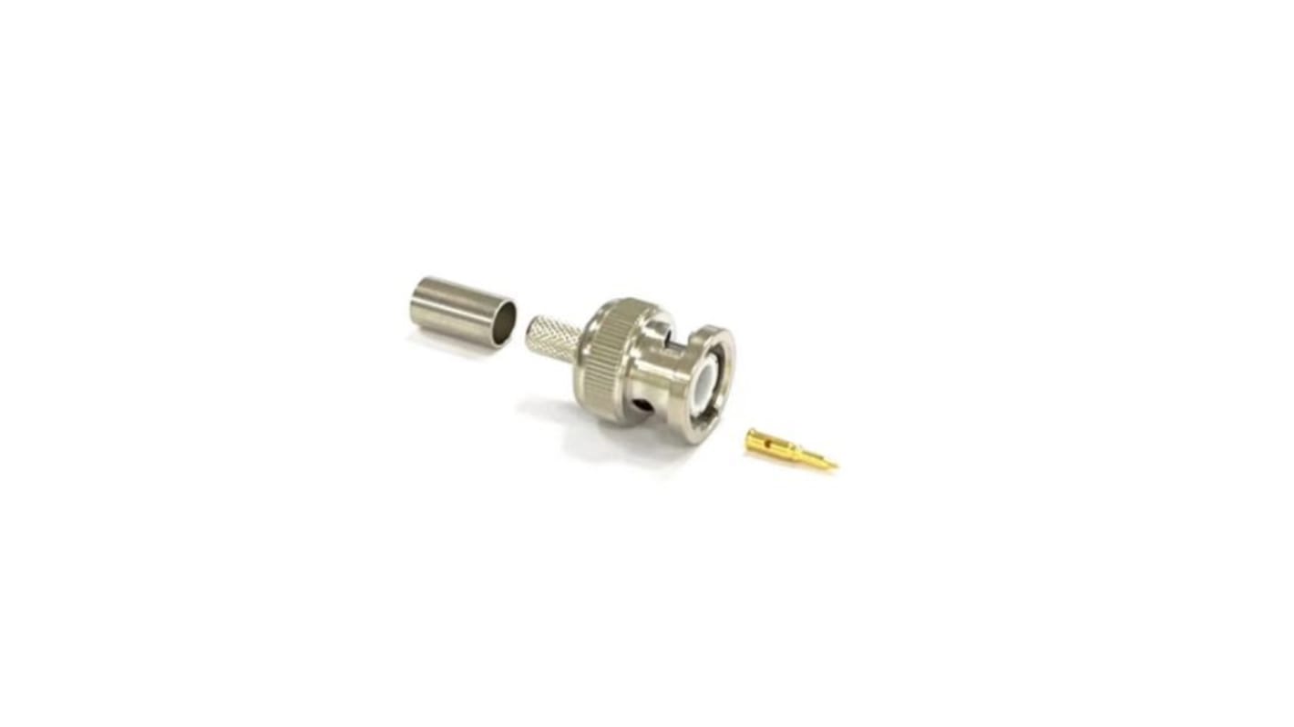 RS PRO, Plug Cable Mount BNC Connector, 50Ω, Crimp Termination, Straight Body
