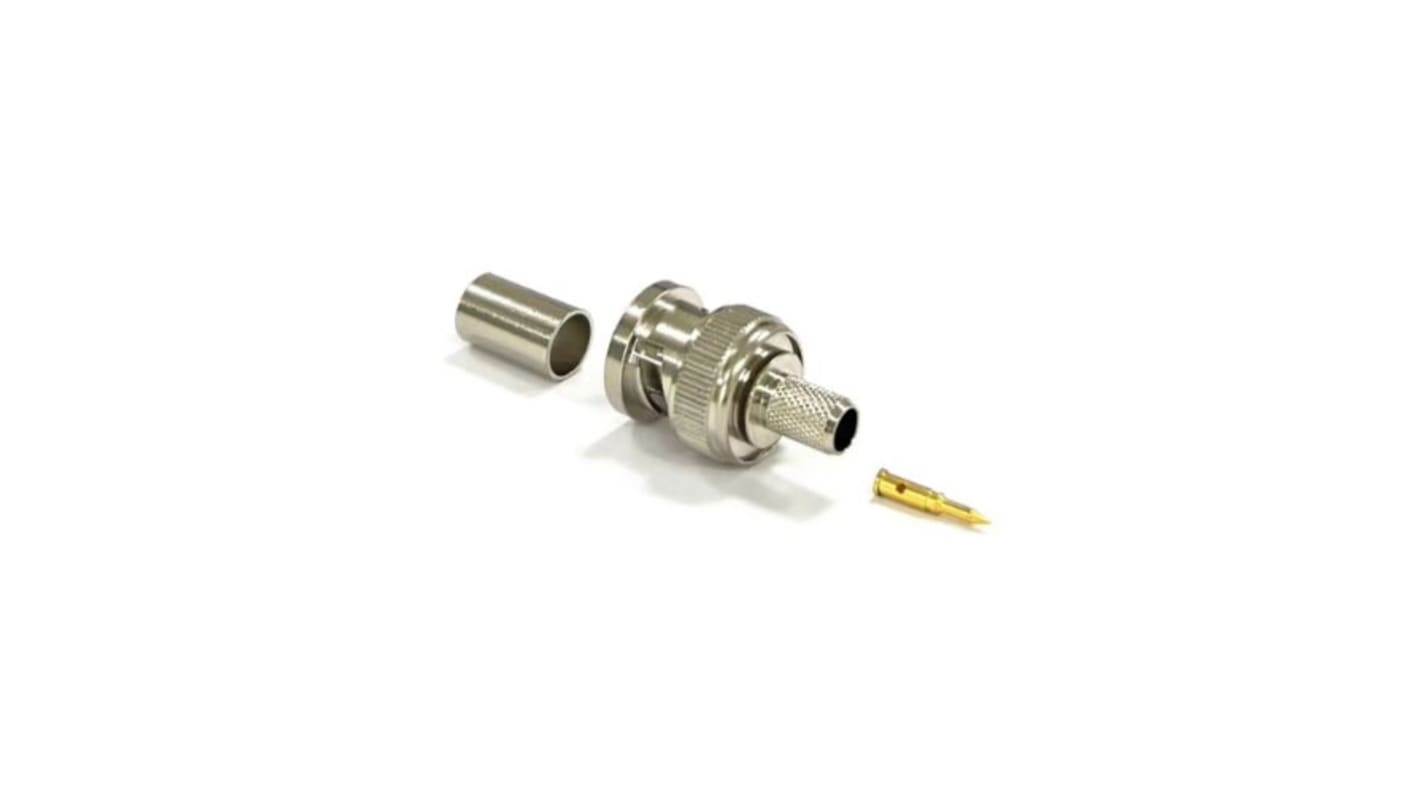 RS PRO Stecker Koaxialsteckverbinder BNC-Steckverbinder, Kabelmontage Crimp-Anschluss, für Koaxial-Kabel, 75Ω, Gerade