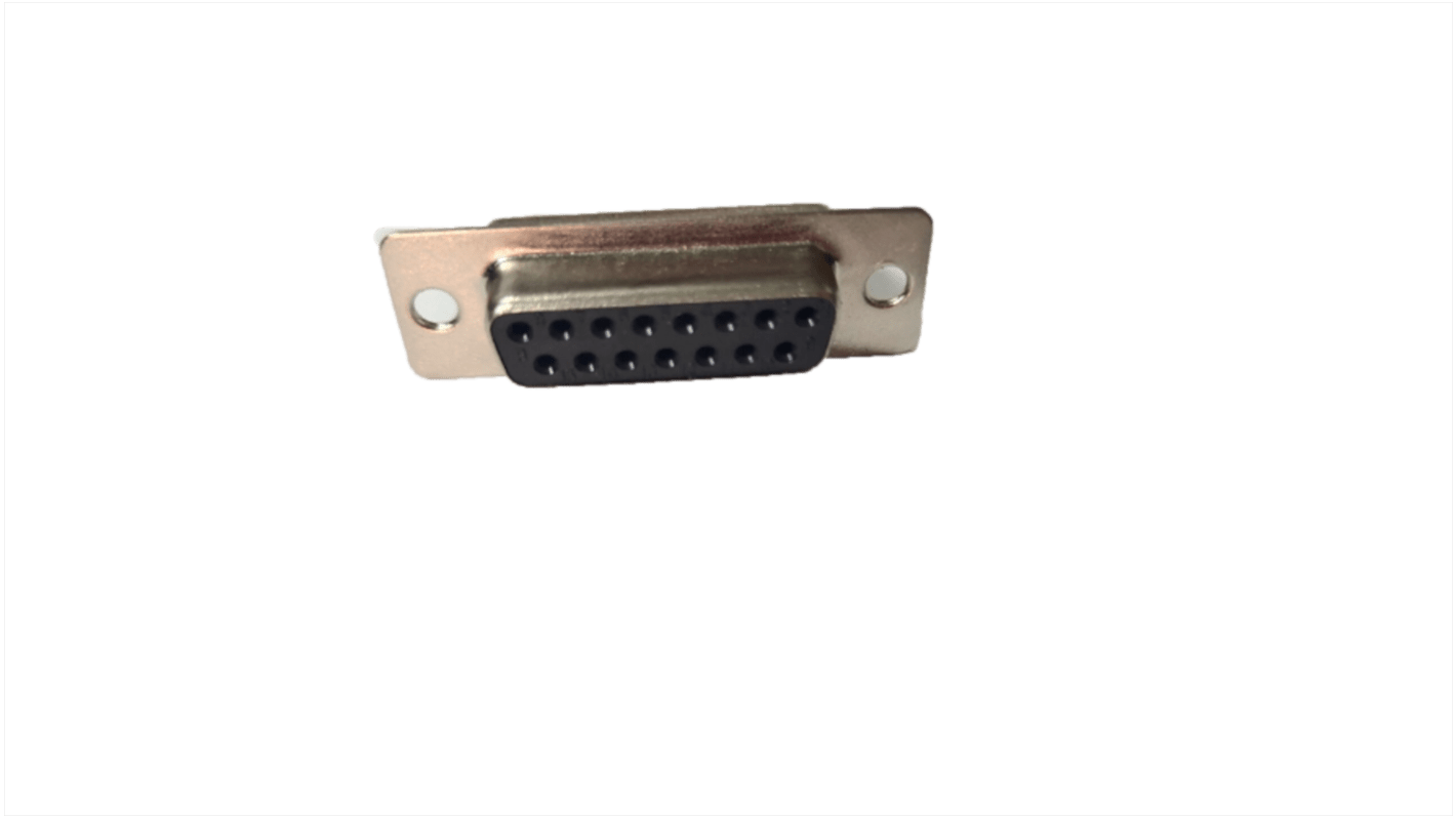 RS PRO 15 Way Panel Mount D-sub Connector Socket, 2.77mm Pitch, with Screw