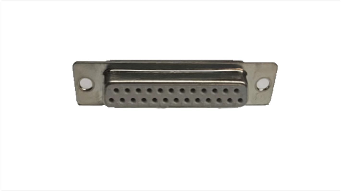RS PRO 25 Way Panel Mount D-sub Connector Socket, 2.77mm Pitch, with Screw