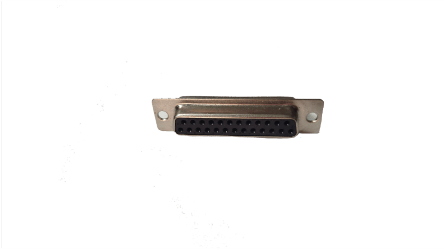 RS PRO DB25针标准D-Sub母座, 直向, 面板安装, 焊接端接, 1.0kV, 5.0A