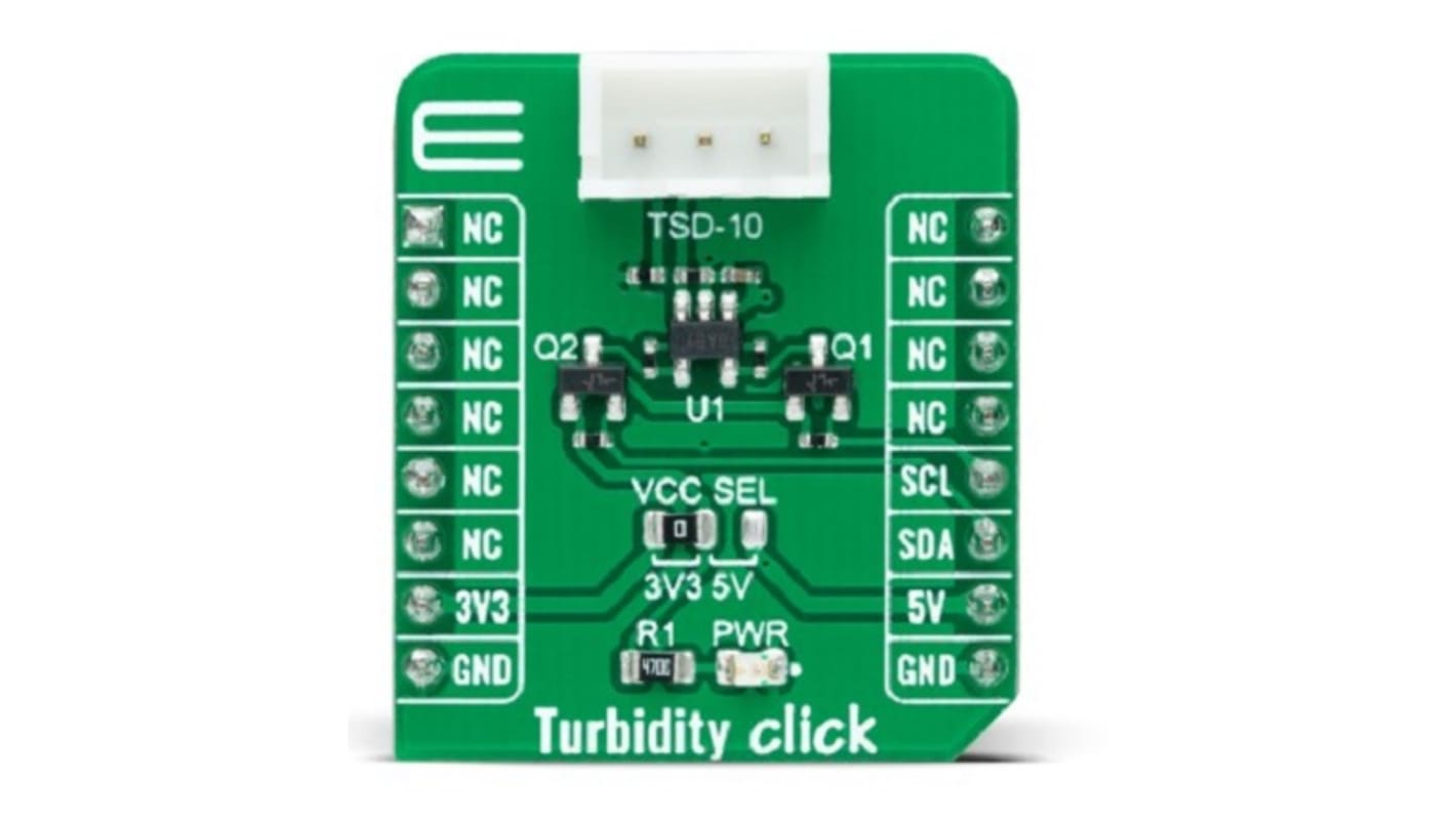klasifikace: Přídavná deska, pro použití s: MikroBUS Turbidity Click MIKROE-4276, MikroElektronika