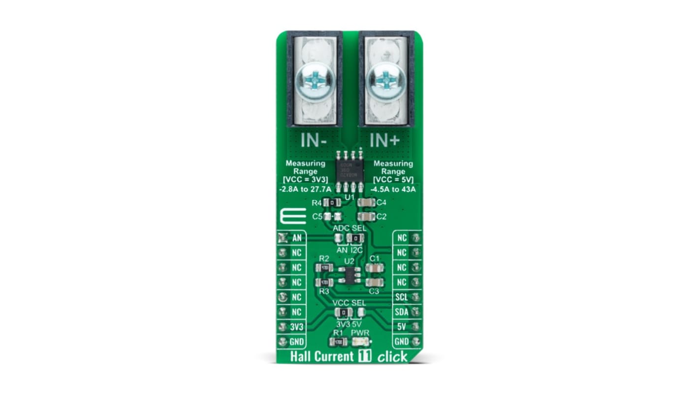 MikroElektronika Hall Current 11 Click Hall Effect Sensor Add On Board for TMCS1108A2U MikroBUS