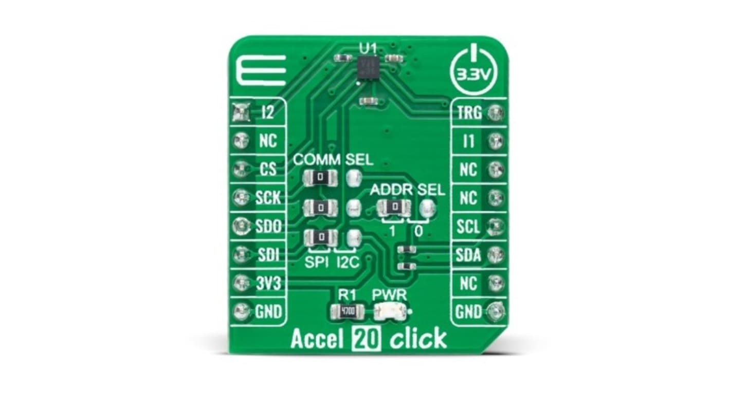 Module de développement pour capteur MikroElektronika pour Capteur d'accéléromètre