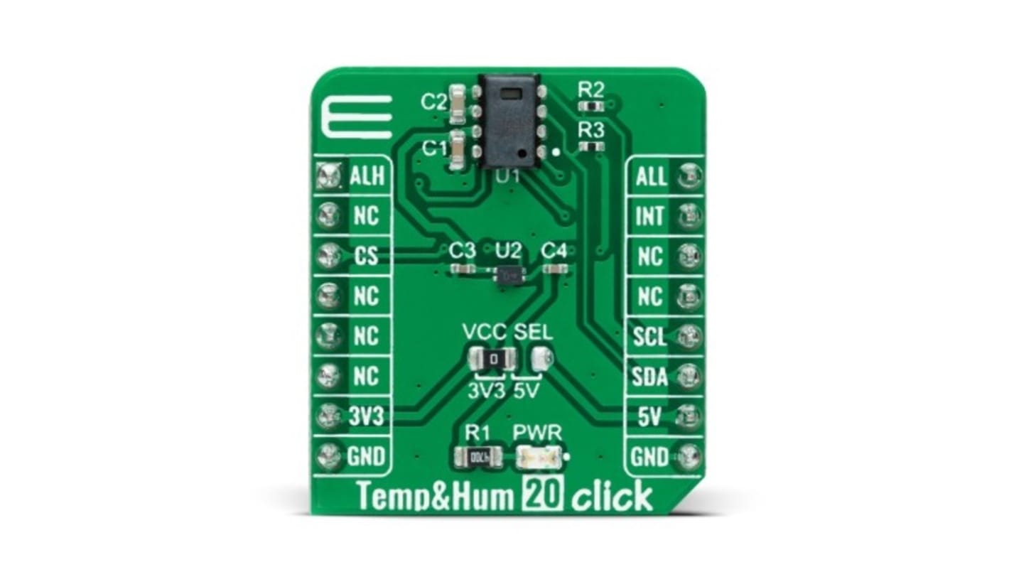 Snímač teploty a vlhkosti, klasifikace: Přídavná deska for CC2D23, pro použití s: MikroBUS Temp & Hum 20 Click