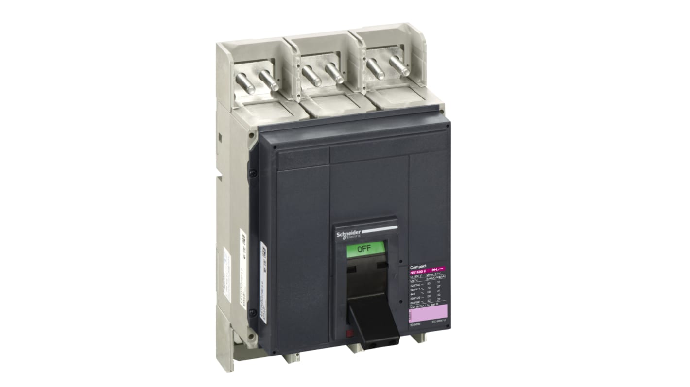 MCCB Schneider Electric, 3 Polos, 1.6kA, Montaje fijo, Compacto