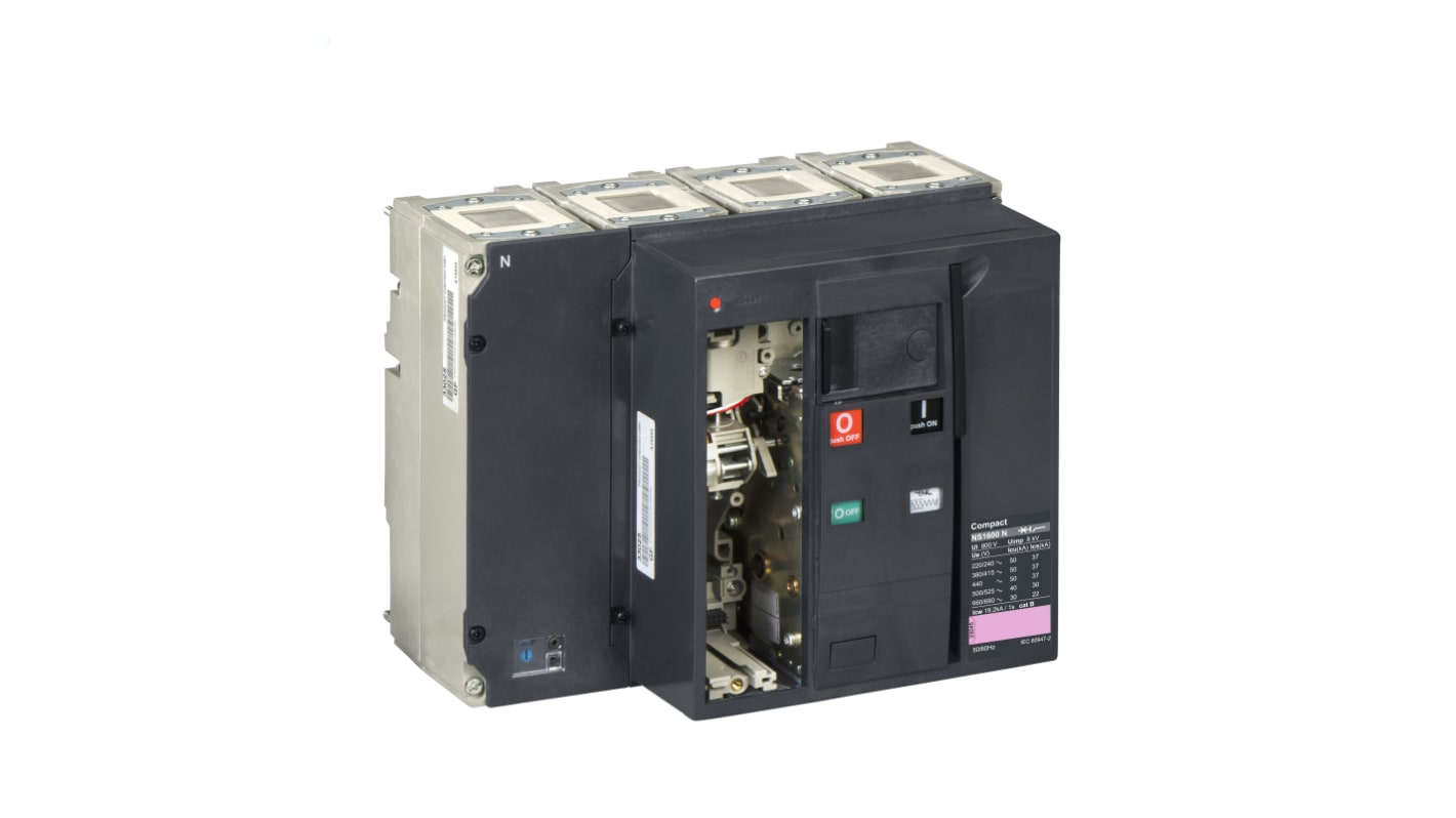 Schneider Electric, Compact MCCB 4P 1.6kA, Fixed Mount