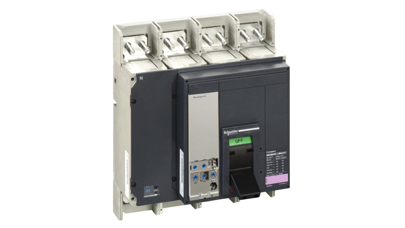 MCCB Schneider Electric, 4 Polos, 1kA, Montaje fijo, Compacto