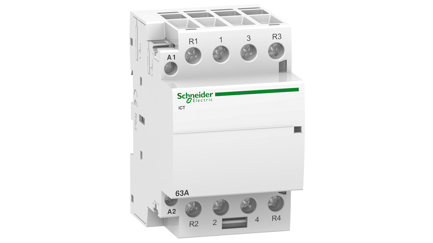 Schneider Electric Acti9 iCT Leistungsschütz 220 → 240 V ac-Spule, 4 -polig / 63 A 2 NO (Schließer)/2 NC (Öffner)