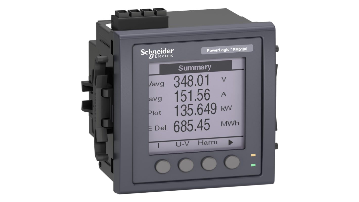 Medidor de energía Schneider Electric serie PM5111, display &#149; LCD retroiluminado, 1, 3 fases