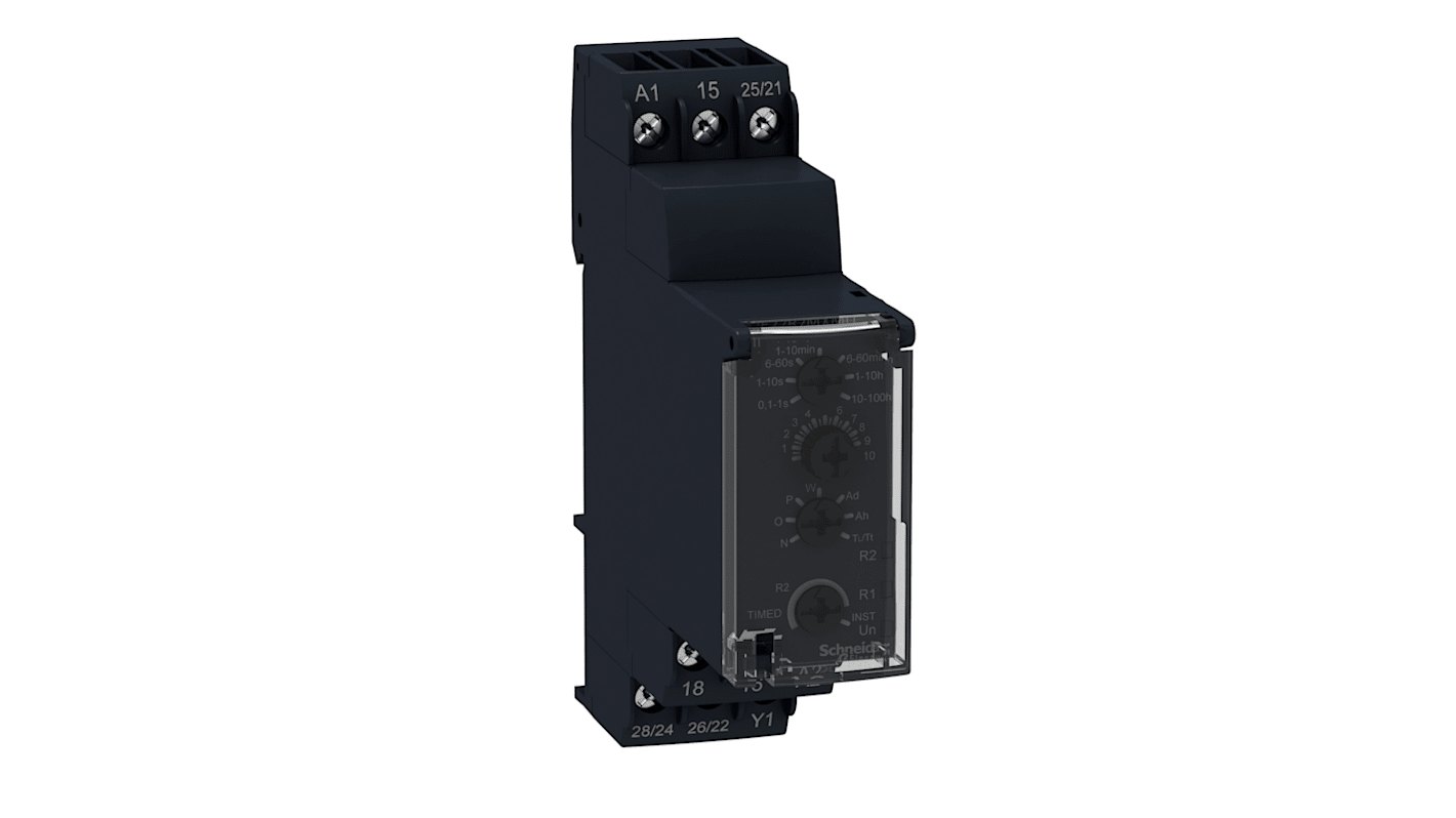 Schneider Electric 240V ac Timer Relay, Multi-funktions timerfunktioner DIN-skinne