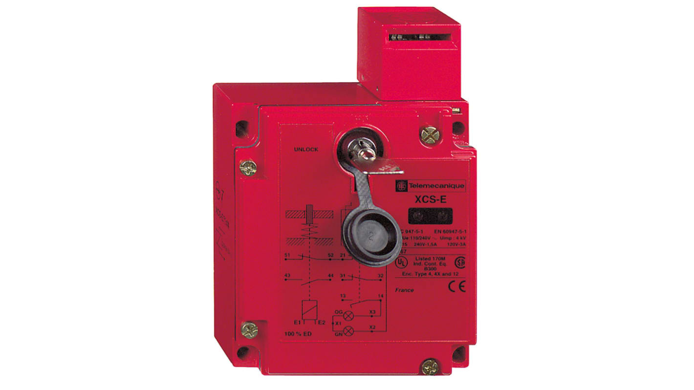 Telemecanique Sensors XCSE Series Solenoid Interlock Switch, Power to Unlock, 24V ac/dc, Actuator Included