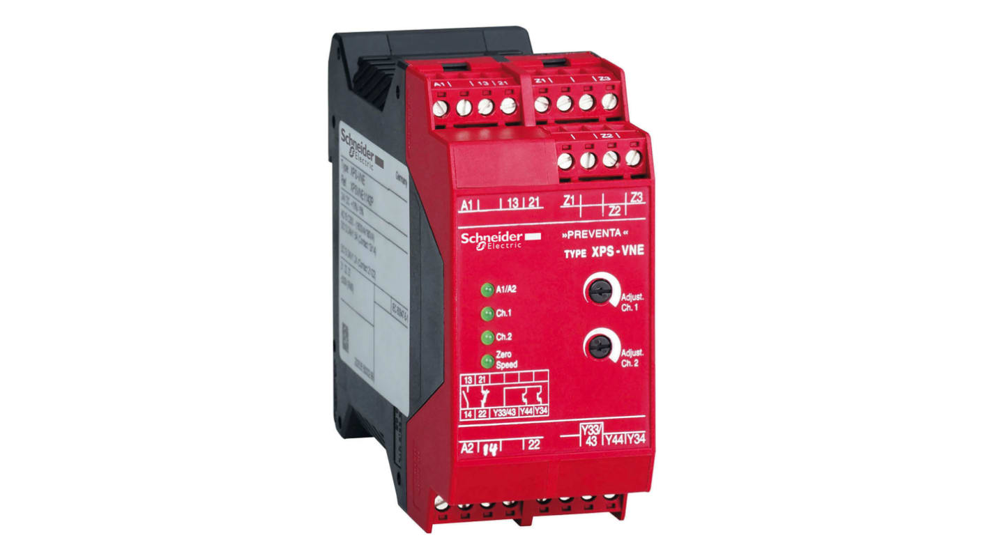 Schneider Electric 2 Auxiliary Contacts Safety Relay 24V, Dual-Channel 2 Safety Contacts