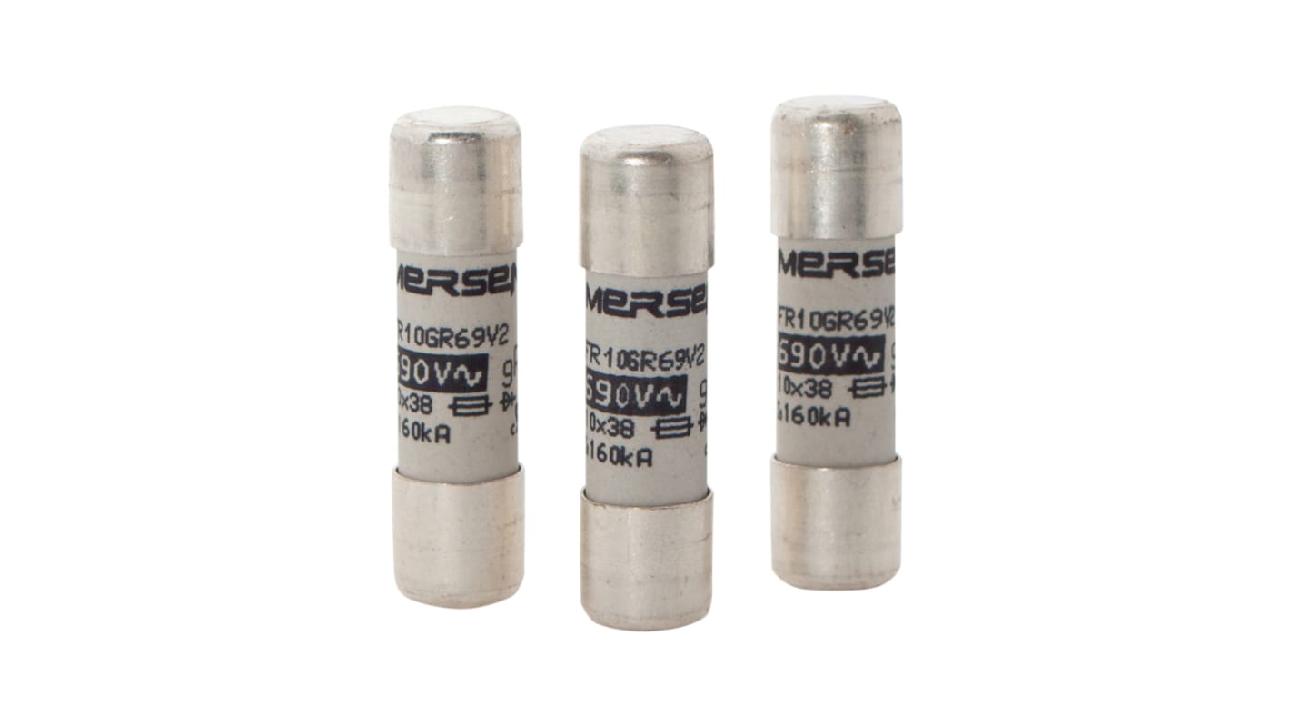 Mersen 1A Slow-Blow Ceramic Cartridge Fuse, 10 x 38mm