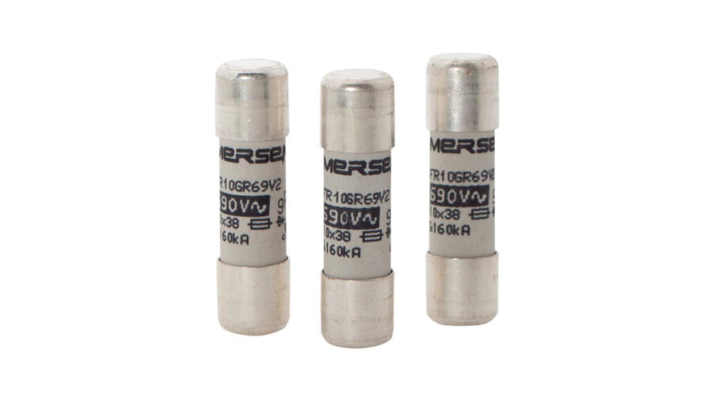 Mersen 25A Slow-Blow Ceramic Cartridge Fuse, 10 x 38mm