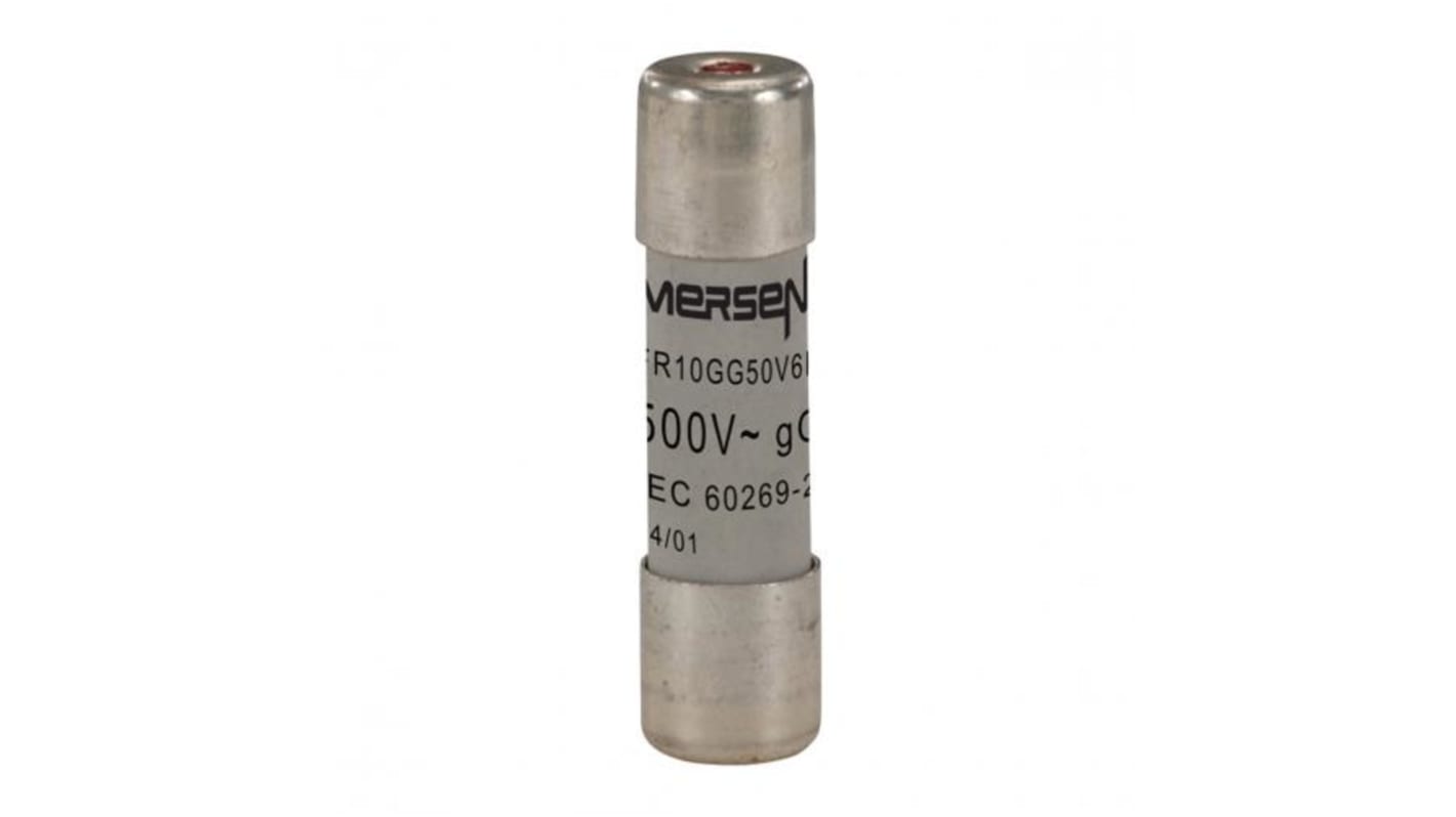 Mersen 6A Slow-Blow Ceramic Cartridge Fuse, 10 x 38mm