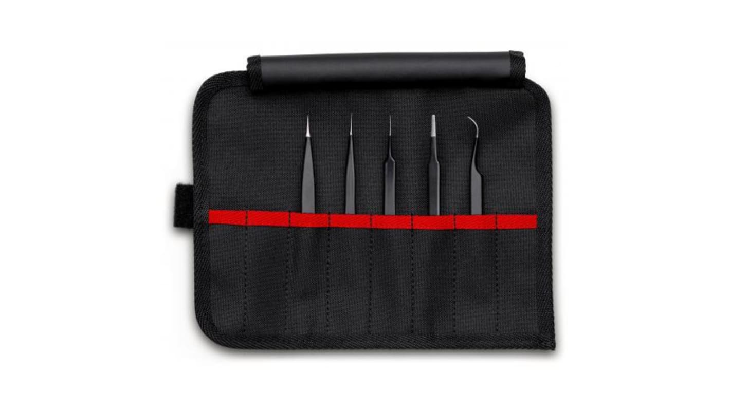 Zestaw pęset dł. całkowita 120 mm Knipex antymagnetyczna ESD Stal nierdzewna elementy 1
