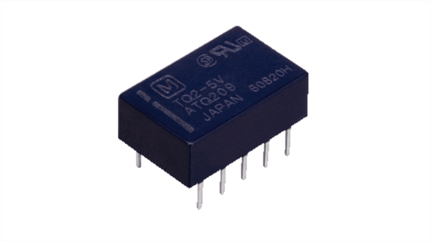 Panasonic PCB Mount Non-Latching Relay, 9V dc Coil, 15.5mA Switching Current, DPDT