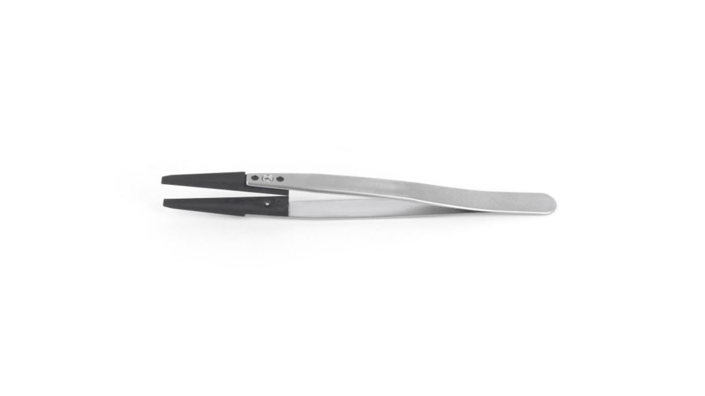 ideal-tek 130 mm, Stainless Steel, Flat, Straight, Tweezer