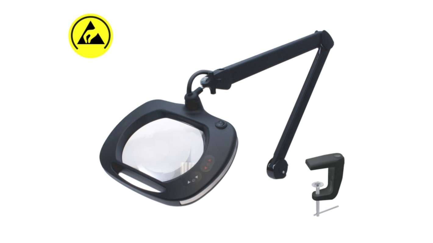 ideal-tek LED Magnifying Lamp with LED Flexi Magnifier Lamp, 5dioptre, 7.5 x 6.2in Lens