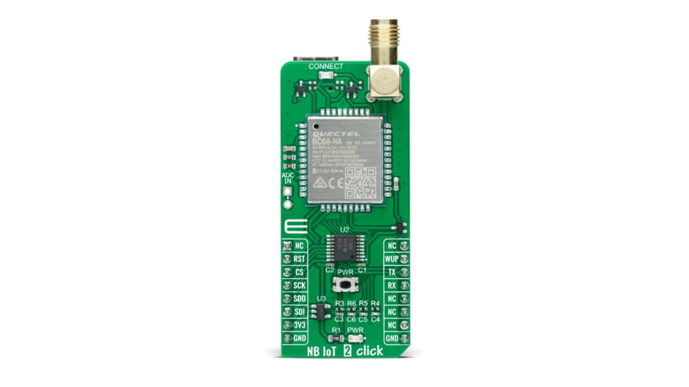 MikroElektronika NB IoT 2 Click BC66-NA Dual LTE (Cat M1 and NB-IoT) Add On Board for mikroBUS socket 698 →