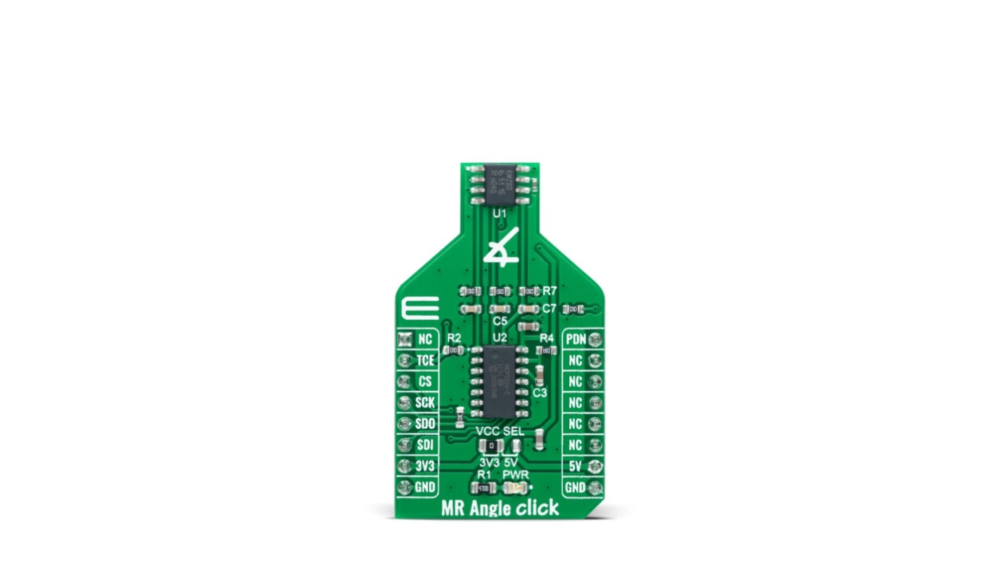 MikroElektronika MR Angle Click Magnetoresistive Sensor Add On Board for KMZ60, MCP3204 mikroBUS socket