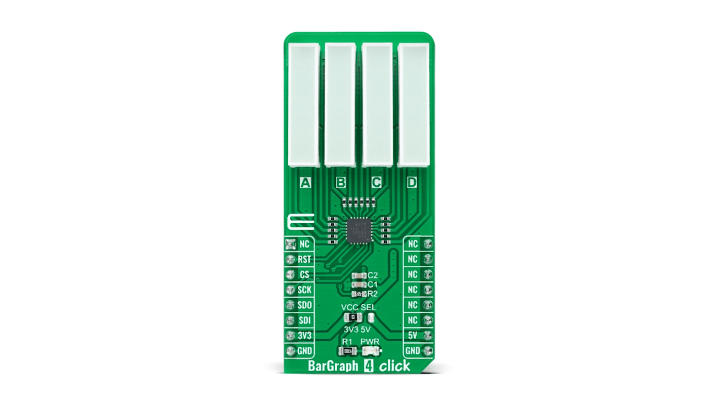 MikroElektronika LED 驱动器LED驱动器, BarGraph 4 Click, 用于mikroBUS 插座