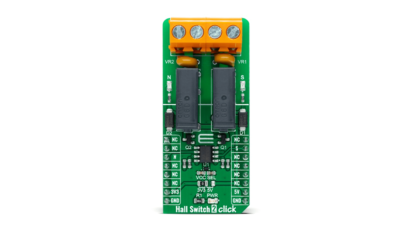 MikroElektronika Hall Switch 2 Click Hall Effect Sensor Add On Board for MHA100KN mikroBUS socket