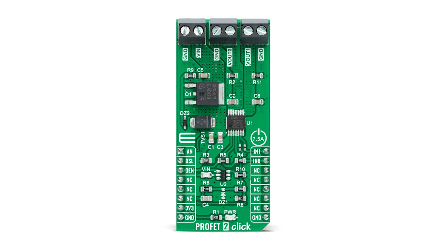 MikroElektronika PROFET 2 Click Protected Switch for BTS70082EPAXUMA1 for mikroBUS socket
