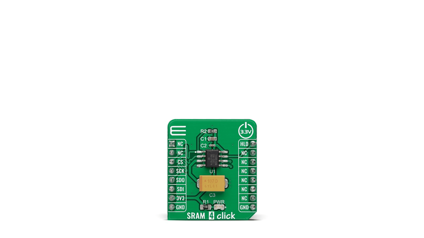 MikroElektronika MIKROE-4835, SRAM 4 Click SRAM Add On Board for CY14B512Q for mikroBUS socket