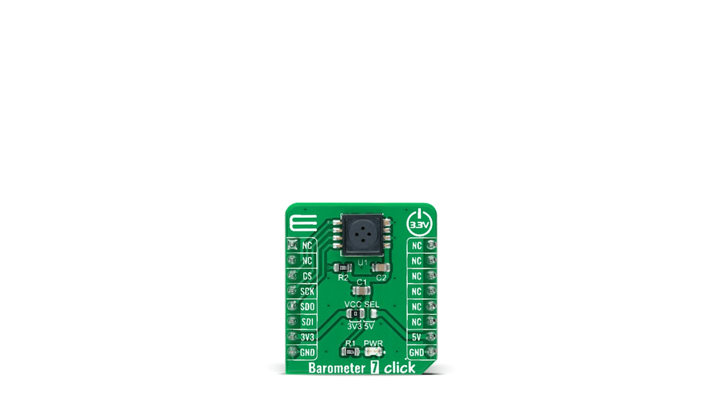 MikroElektronika Barometer 7 Click Barometric Pressure Sensor Add On Board for KP264XTMA1 mikroBUS socket