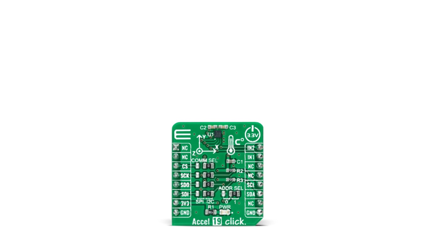 MikroElektronika Sensorudviklingsværktøj Accel 19 Click Accelerometer, Temperatursensor