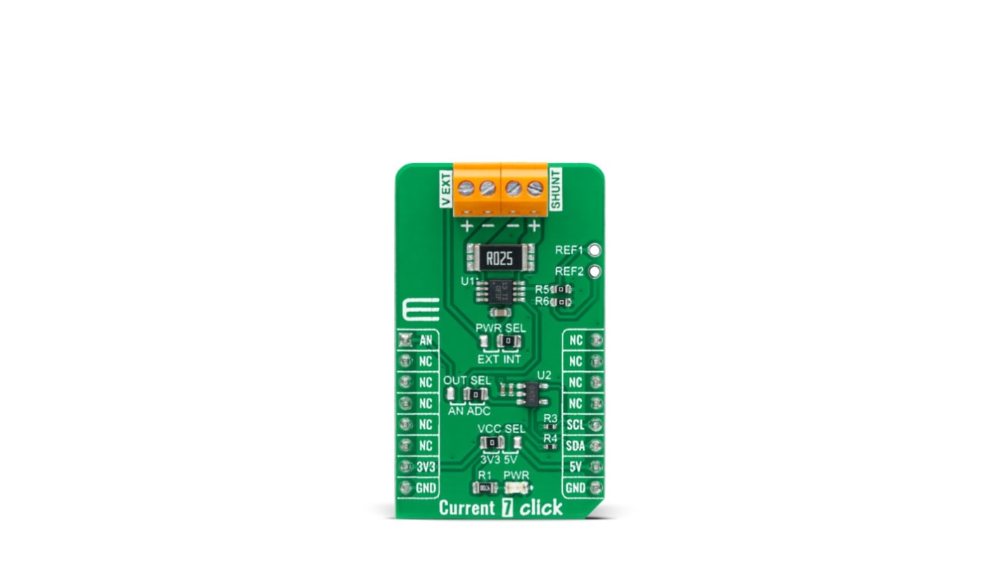 MikroElektronika Current 7 Click Shunt Add On Board for INA282 mikroBUS socket