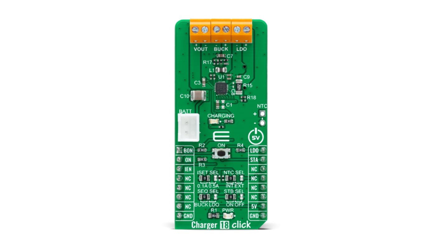 MikroElektronika Charger 18 Click Battery Charger for LTC3553 for mikrobus Socket